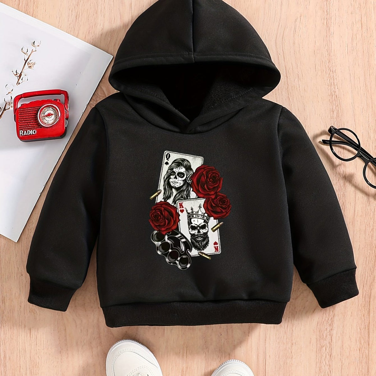 Boys Poker Rose Halloween Hoodie Sweatshirt