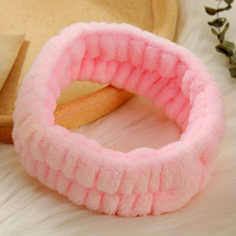 Plush Headband Turban for Face Washing & Makeup - Hair Band for Skincare