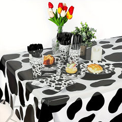 Cow Pattern Disposable Tablecloth Party Home Outdoor Decoration