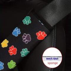 Colorful Dog Paw Print Car Seat Belt Shoulder Pad Cover
