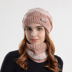 Knit Hat Scarf Set Winter Warm Earmuffs Women Men Gift