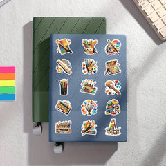 55pcs School Supplies Art Stickers Waterproof Vinyl Decals