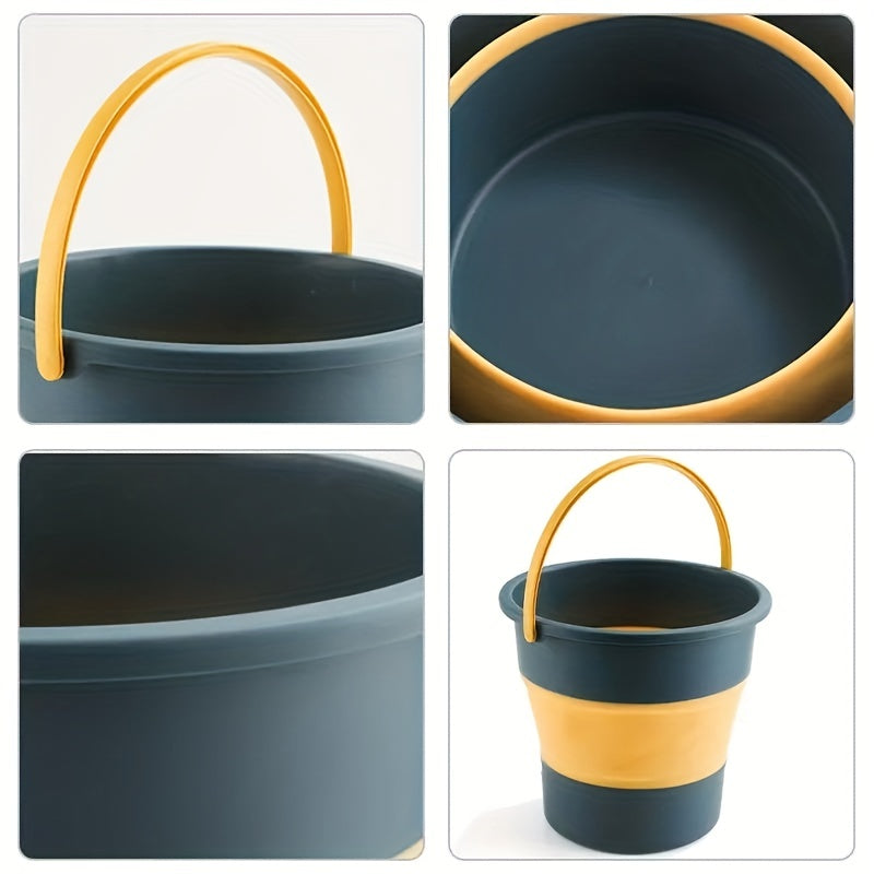 17L Folding Bucket Outdoor Fishing Bucket Portable Thickened Plastic Bucket