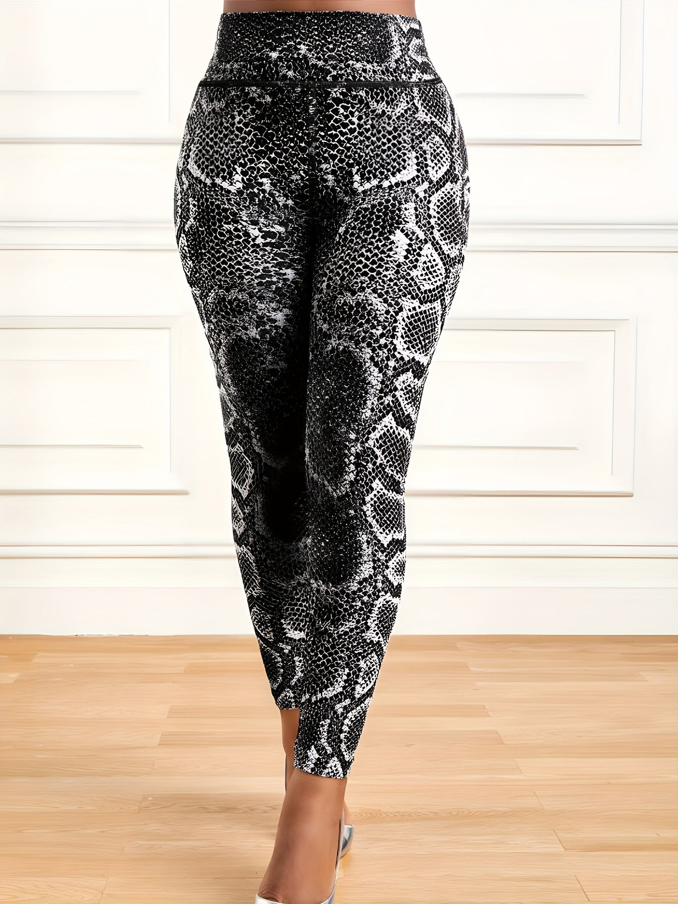 Snake Print High Waist Yoga Sports Leggings