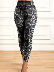 Snake Print High Waist Yoga Sports Leggings