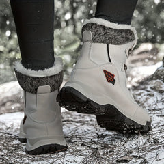 Thick Sole Snow Boots Round Toe Flat Lace Up Snow Shoes