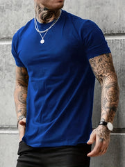 Casual Stretch Short Sleeve Crew Neck Graphic T-shirt for Men