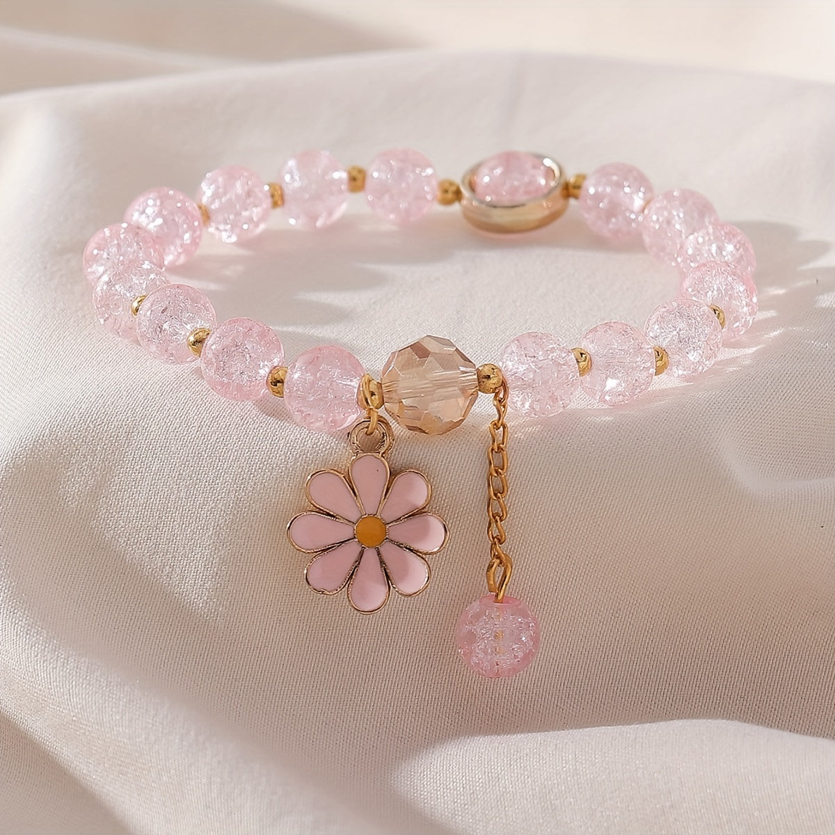 Summer Style Beaded Daisy Pendant Bracelet for Women