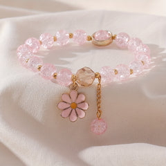 Summer Style Beaded Daisy Pendant Bracelet for Women