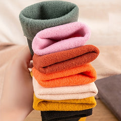 7 Pairs Plush Lined Socks Women's Mid Tube Stockings