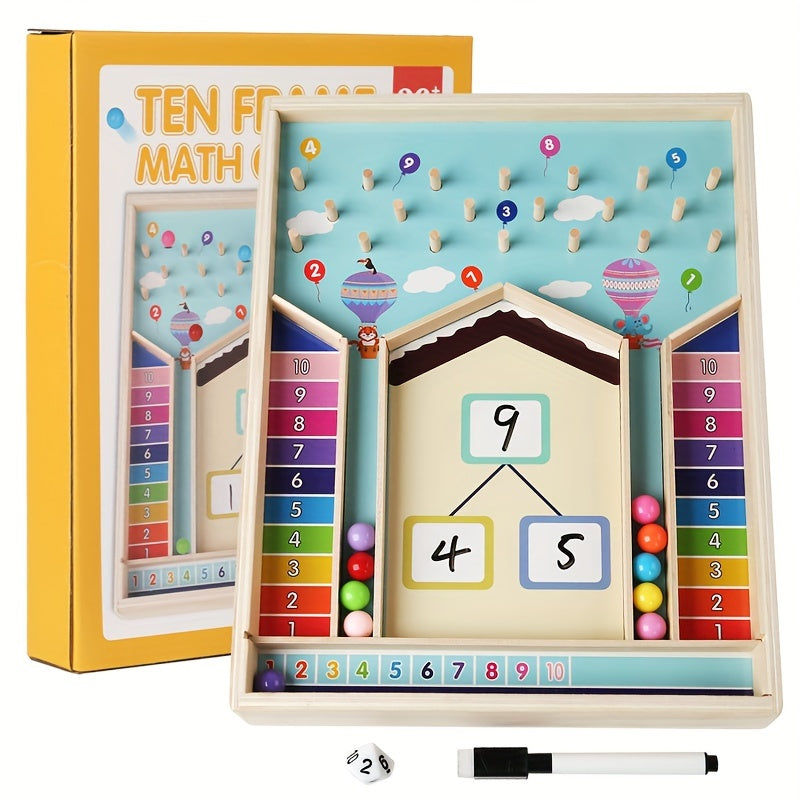 Wooden Number Reading Beads Math Addition Games Learning Activity