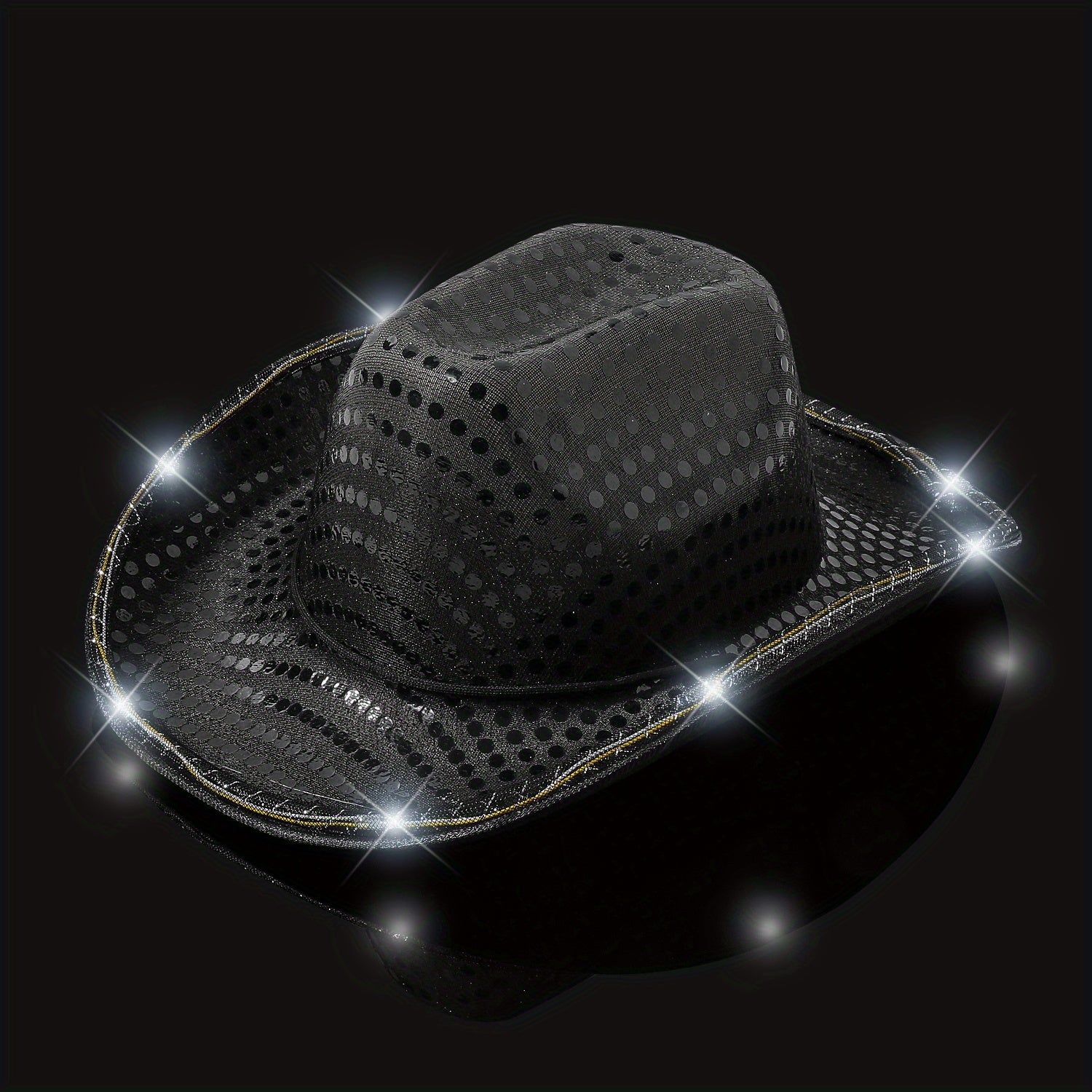 Flashing Led Sequin Cowboy Hat Y2K Style