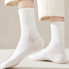 10 Pairs Solid Socks Comfy & Breathable Women's Stockings & Hosiery