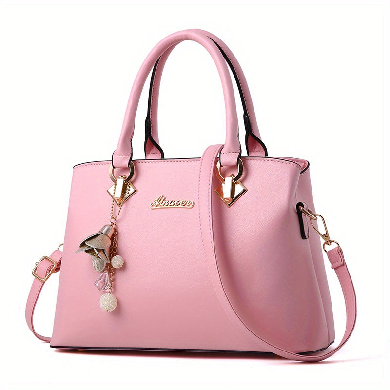 Classic Tote Satchel Bag All Match Shoulder Bag Work Pendant