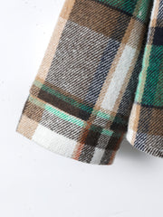 Boys Plaid Button Up Shirt Jacket for Autumn