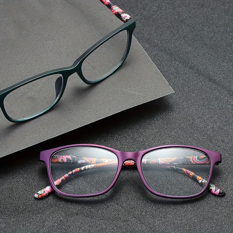 Floral Square Presbyopic Glasses for Women Men