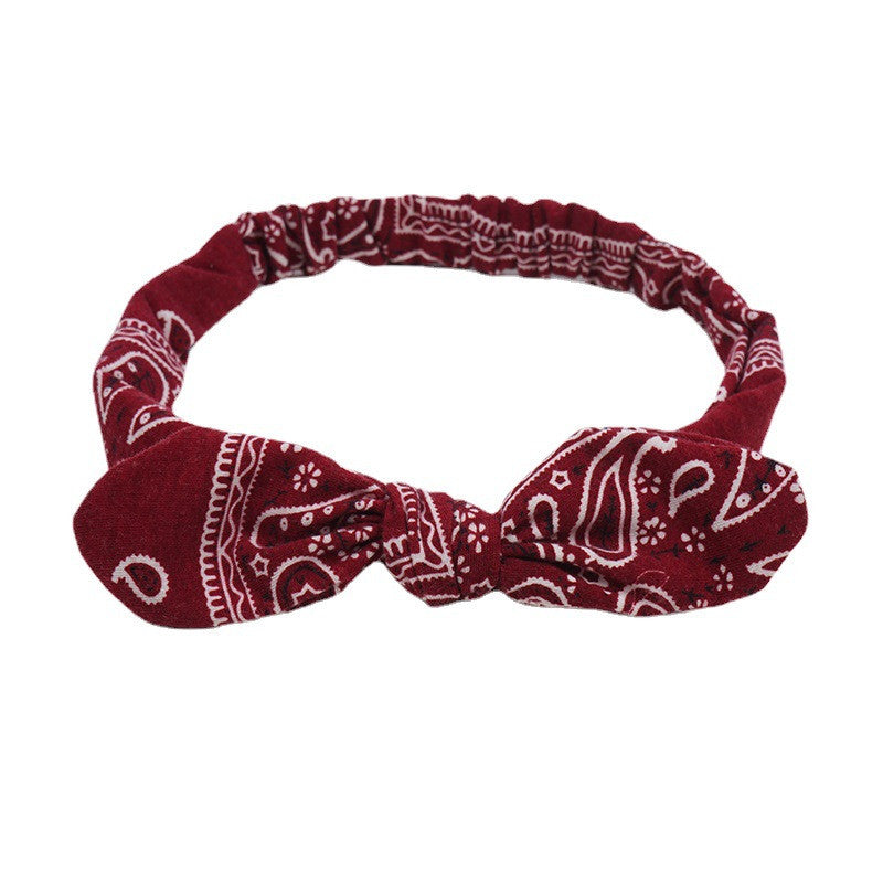 Women Suede Soft Print Headbands Vintage Cross Knot Hair Bands