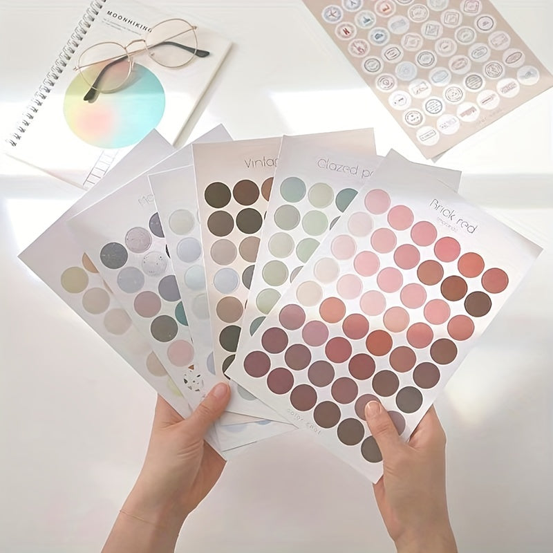 Morandi Round Dot Stickers Self adhesive Journal Diary Decoration