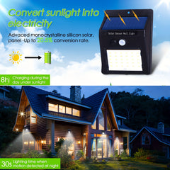 2pcs Motion Sensor Solar Light Waterproof Outdoor Garden Lights