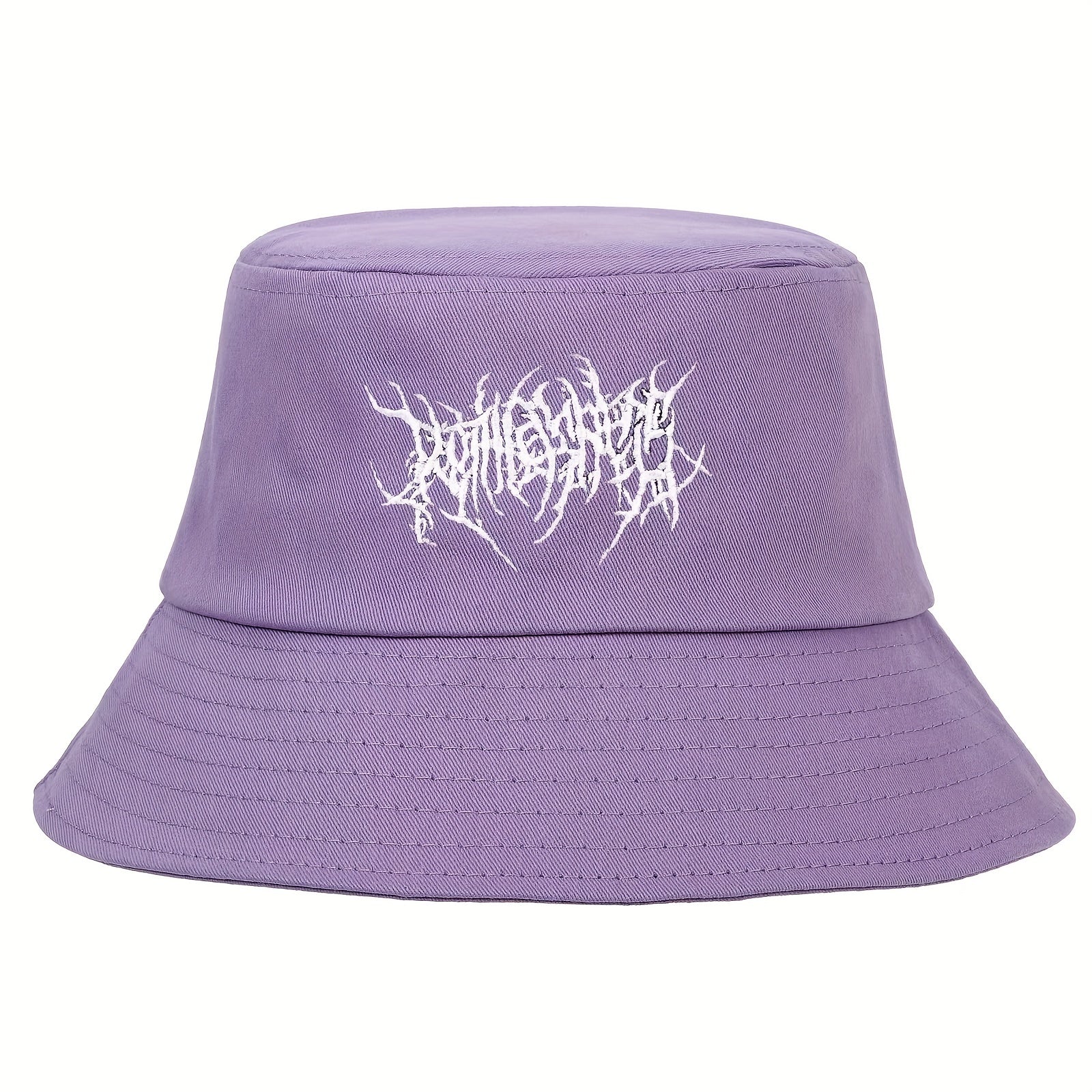 Gothic Embroidery Cotton Bucket Hat Unisex Lightweight Sunshade