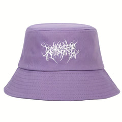 Gothic Embroidery Cotton Bucket Hat Unisex Lightweight Sunshade