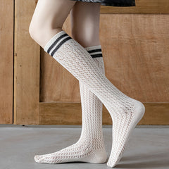 Striped Calf Socks Knee High Women's Stockings