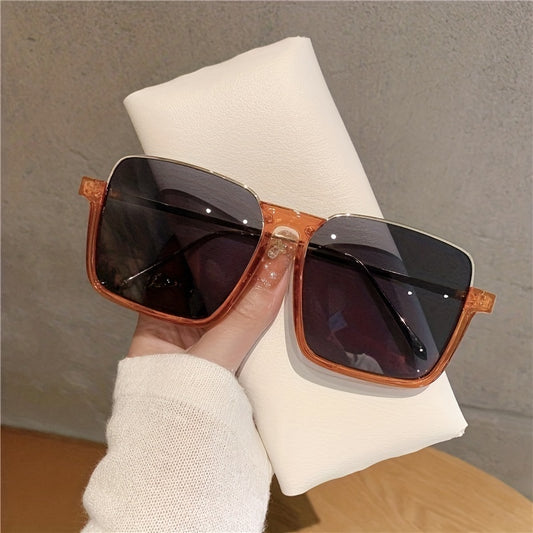 Large Square Sunglasses for Women Men Casual Jelly Gradient Glasses