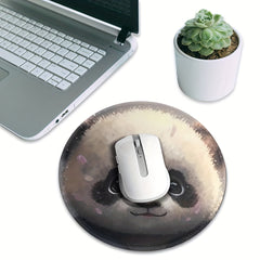 Panda Round Mouse Pad Non-slip Rubber Base for Gaming and Wireless Mouse