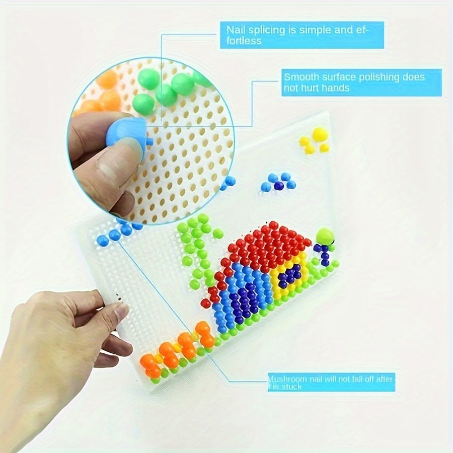 296pcs DIY Mushroom Building Block Game Set Plastic Home Education Puzz