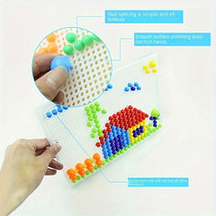 296pcs DIY Mushroom Building Block Game Set Plastic Home Education Puzz