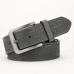Men's PU Striped Belt with Alloy Buckle