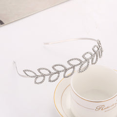 Golden Leaf Bridal Hairband Wedding Headpiece Crystal Headband