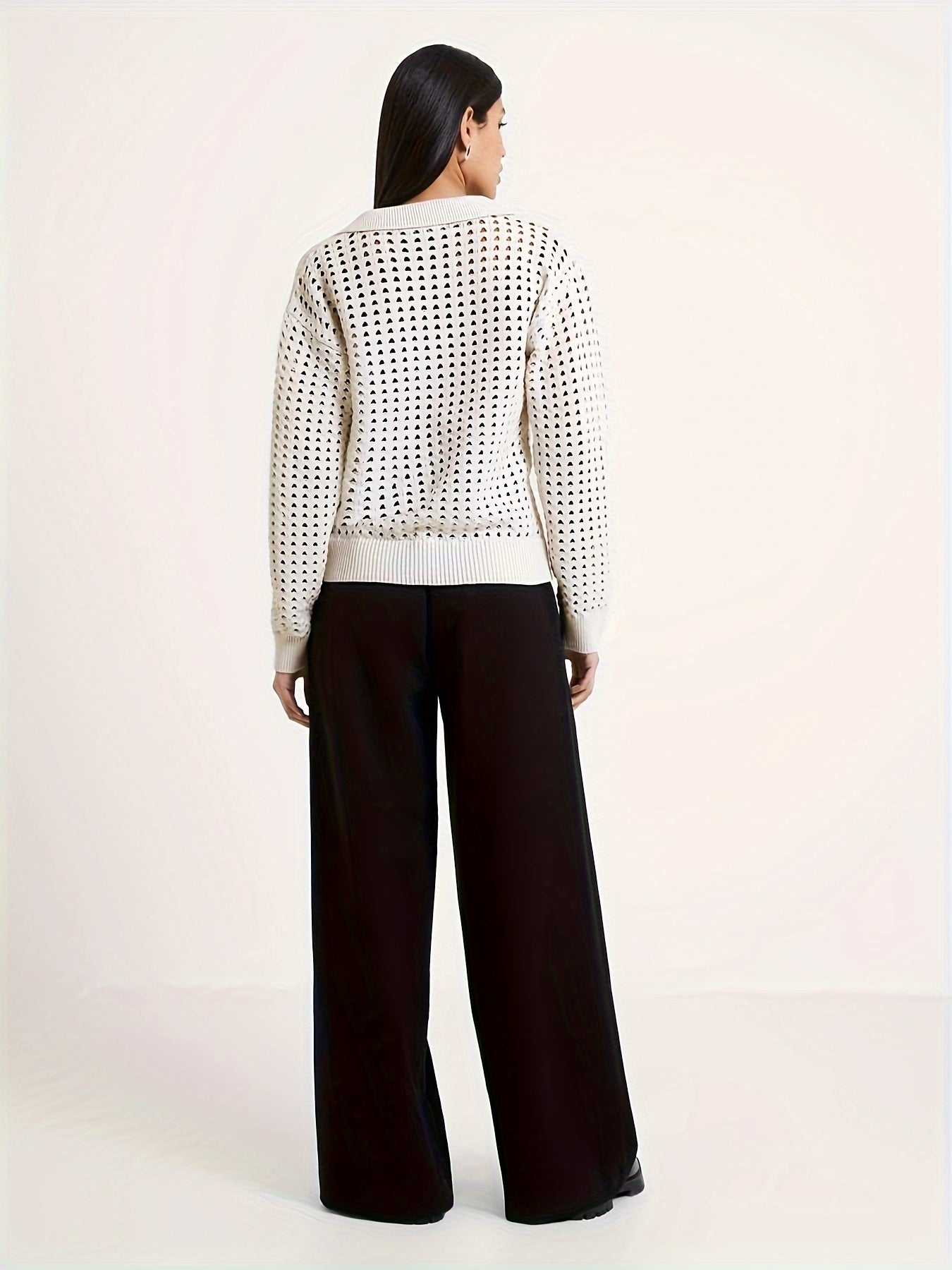  Casual Pants Solid High Rise Loose Fit Straight Leg Trousers