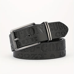 Alloy Buckle PU Striped Belt Men