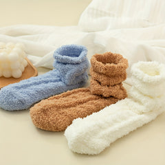6 Pairs Fuzzy Socks Warm & Cozy Women's Stockings