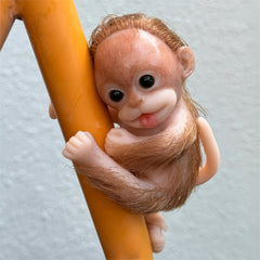 6" Hand-Painted Silicone Monkey Reborn Doll with Feeding Bottle