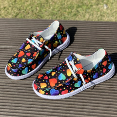 Women's Colorful Heart Pattern Outdoor Skateboarding Shoes