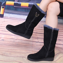 Women's Fleece Lining Winter Snow Boots Non slip Platform Outdoor Mid Calf Boots