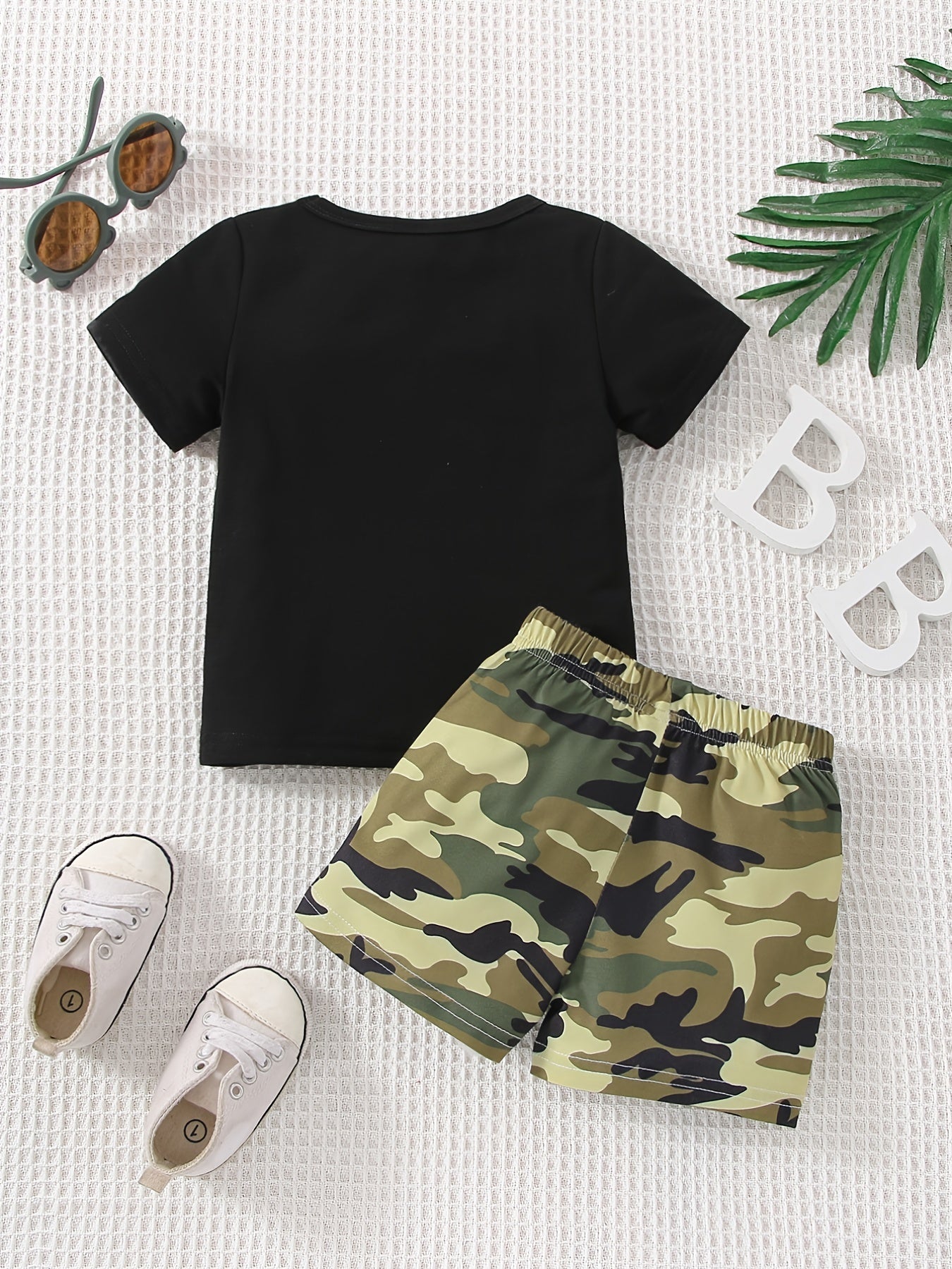 2pcs Boys Camo Cotton T shirt & Shorts Baby Summer Clothing