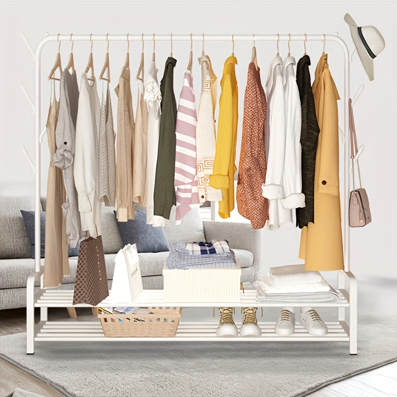 Folding Indoor Clothes Rack Bedroom Balcony Hanging Rod