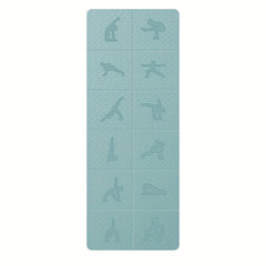 Foldable TPE Yoga Mat With Guide Lines Lightweight Portable Non Slip Pilates Mat