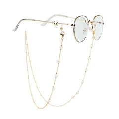 Pearl Rose Flower Mask Chain Glasses Holder