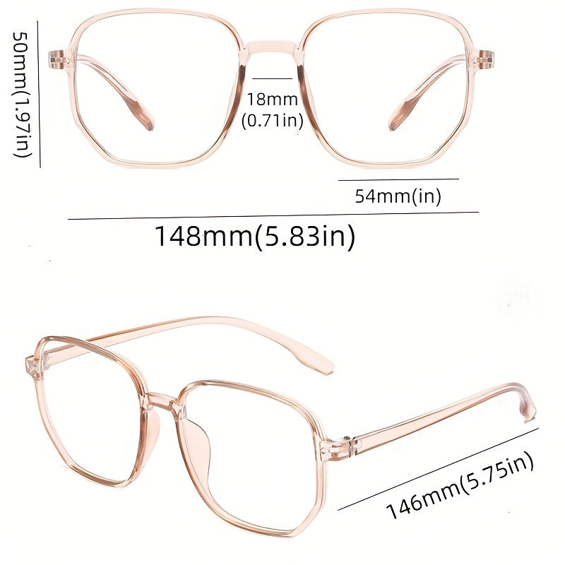 Clear Lens Glasses Geometric Frame Eyeglasses Anti Light Eyewear