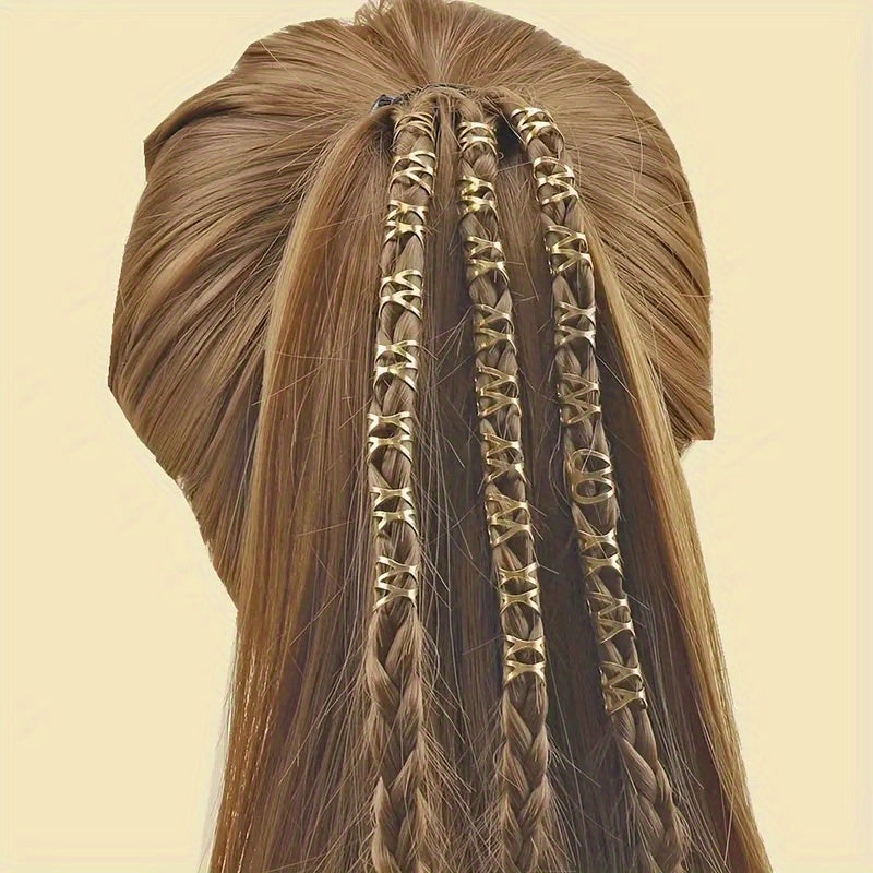 100PCS Hollow Metal Hair Ring Braiding Hair Accessories For Curly Hair
