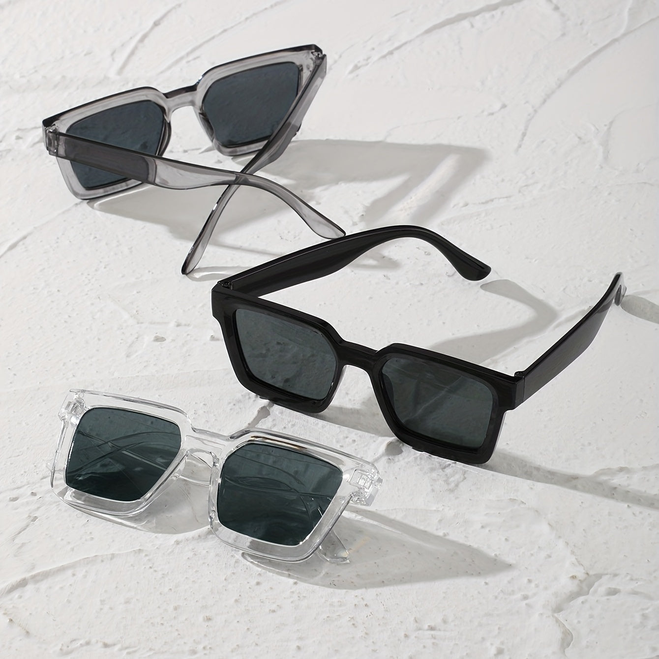 3 Pairs Square Sunglasses Anti Glare UV400