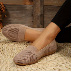 Women's Knitted Flat Shoes Slip On Loafers Casual Flats