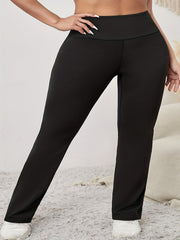  Sports Pants Women's Plus Solid High Rise