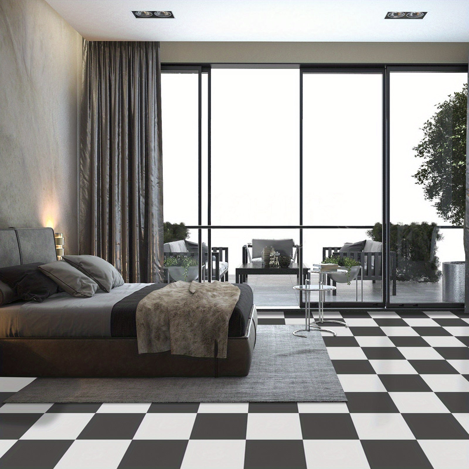 10 Pcs Waterproof Peel & Stick Vinyl Flooring Tiles for Bathroom & Kitchen
