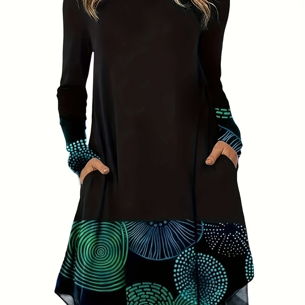  Colorblock Abstract Stripe Print Maxi Dress