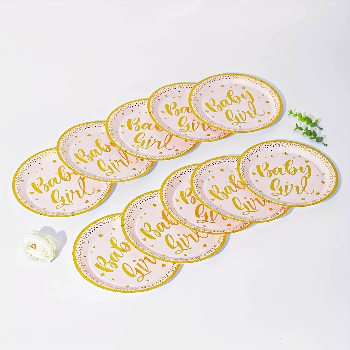Rose Gold Cake Paper Plate Disposable Plate 10pcs
